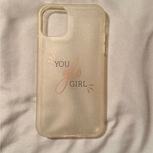 SHEIN Glitter Clear Phone Case - 'You Go Girl' Design